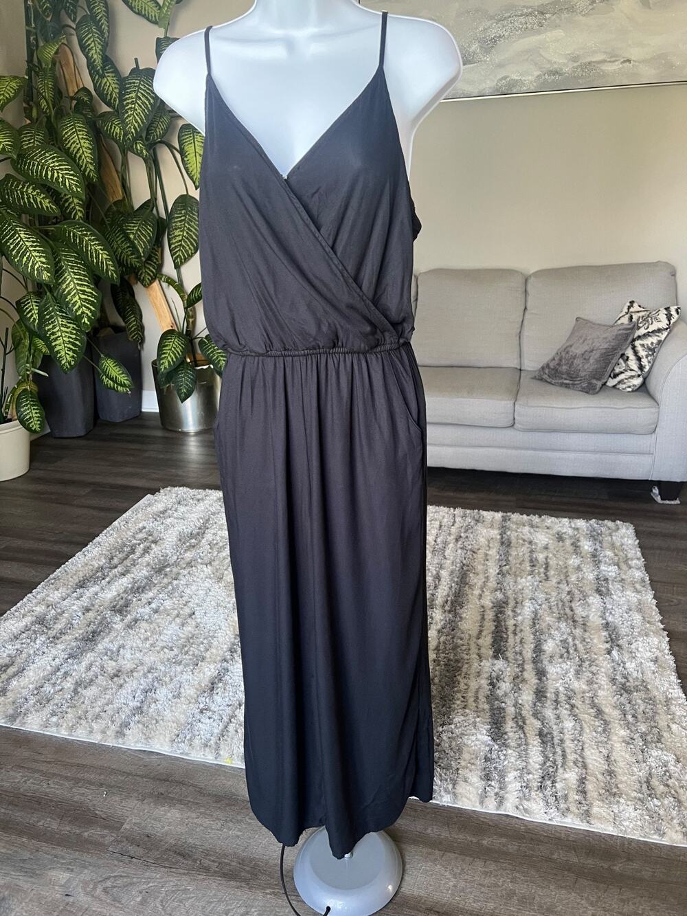 Hollister‎ Black Crossback Maxi Dress Size M #740